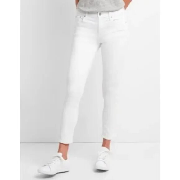 Gap Women's True Skinny Mid Rise White Jeans - Picture 1 of 9